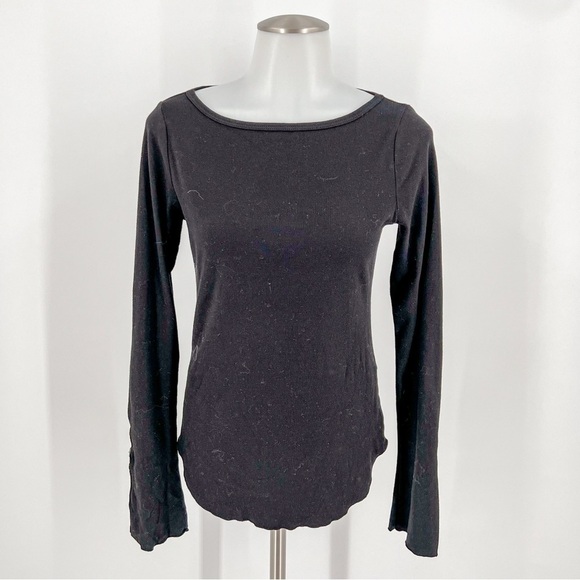Three Dots Black Long Sleeve Shirt - Picture 1 of 5